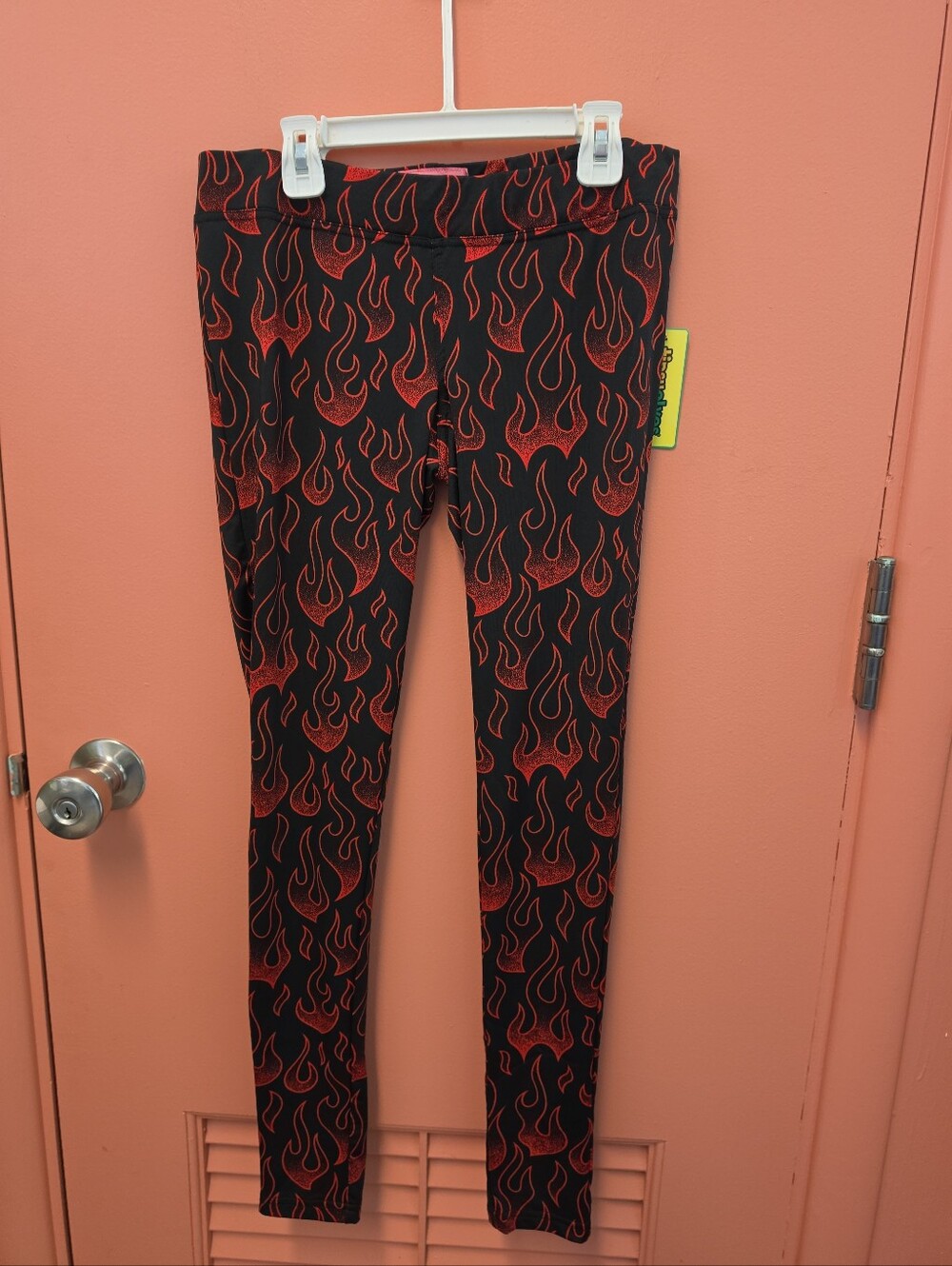 NWT Tipsy Elves Women's Size Small Devil Flame Halloween Leggings Red Flames